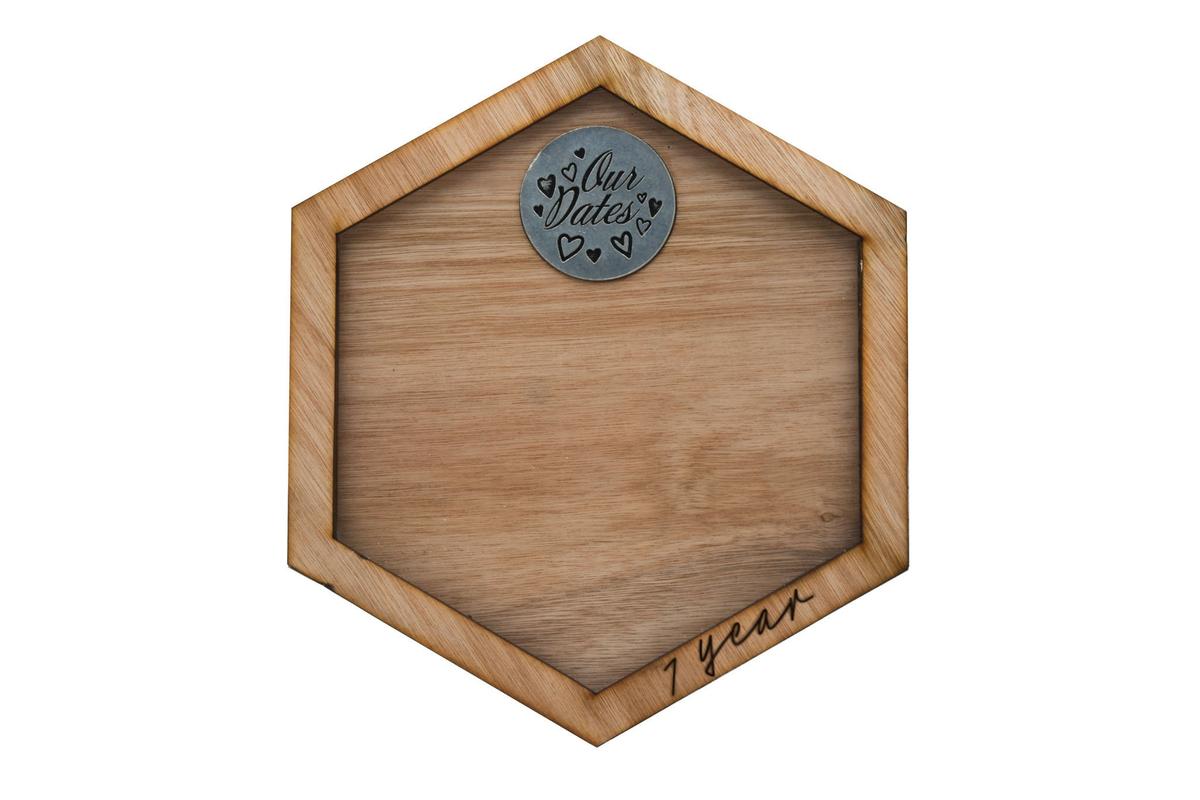 1st Anniversary Date Night Token Hanging Frame Ornament - Create 20 1st Anniversary Date Night Memories to Display (datenightframe01)