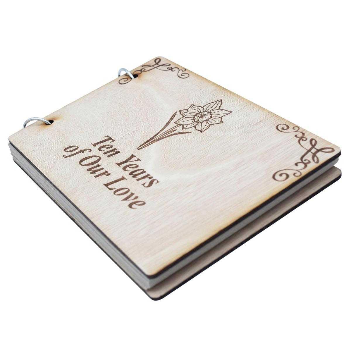 Daffodil '10 Years Of Our Love' - Scrapbook, Photo album or Notebook Idea For 10th Anniversary