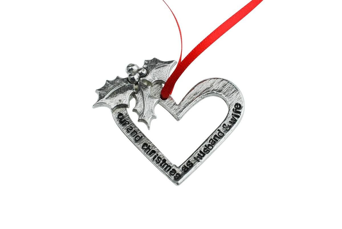 2 Year Anniversary Christmas Tree Ornament - Reads Our 2nd Christmas as Husband & Wife