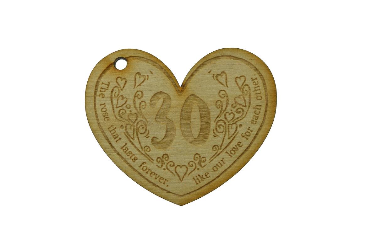 30th Anniversary Forever Rose with Wooden Token
