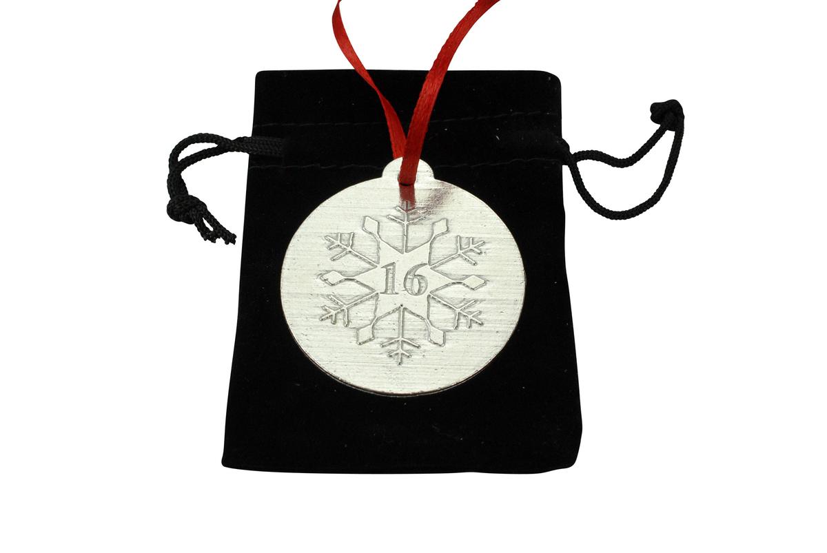 16th Christmas Snowflake Metal Decoration - 16th Anniversary Idea