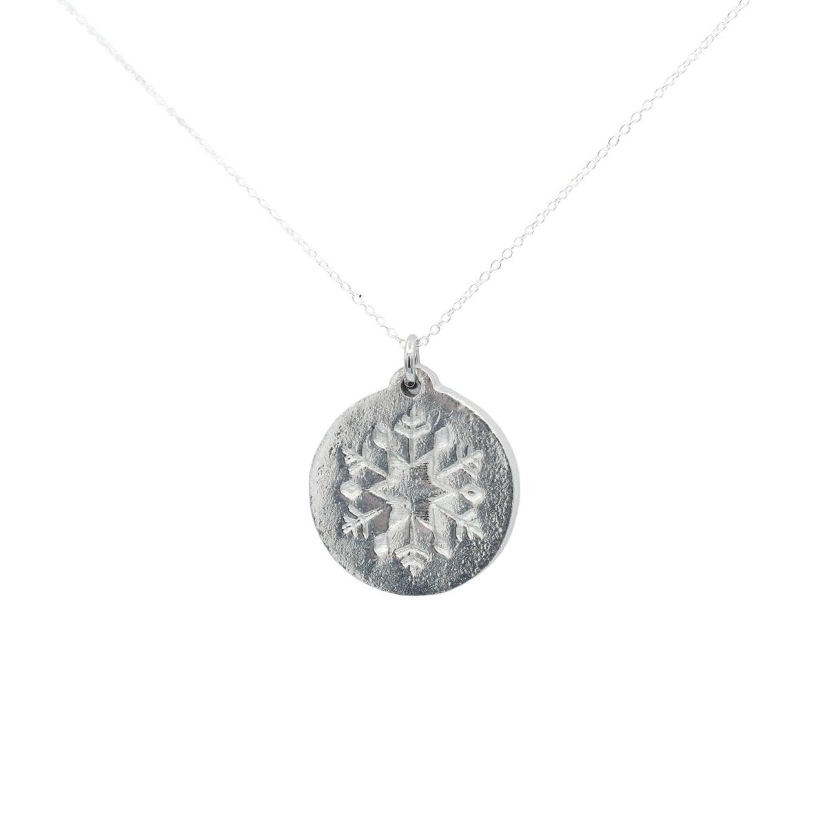 Tin Snowflake Star Minimalist Necklace - 10th Wedding gift - Women's Pendant. Birthday Gift.