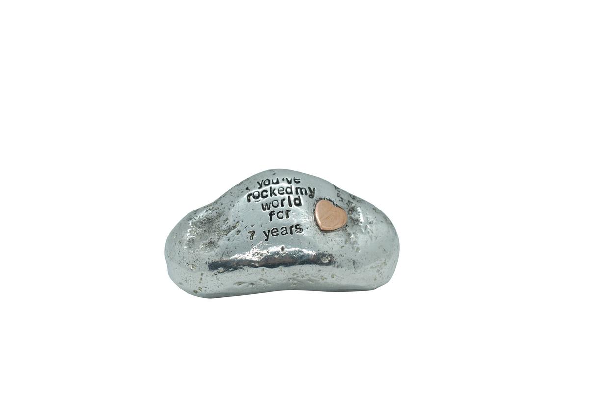 Copper Heart Rocks - Quality Tin Rock for your Anniversary (Various Phrases)