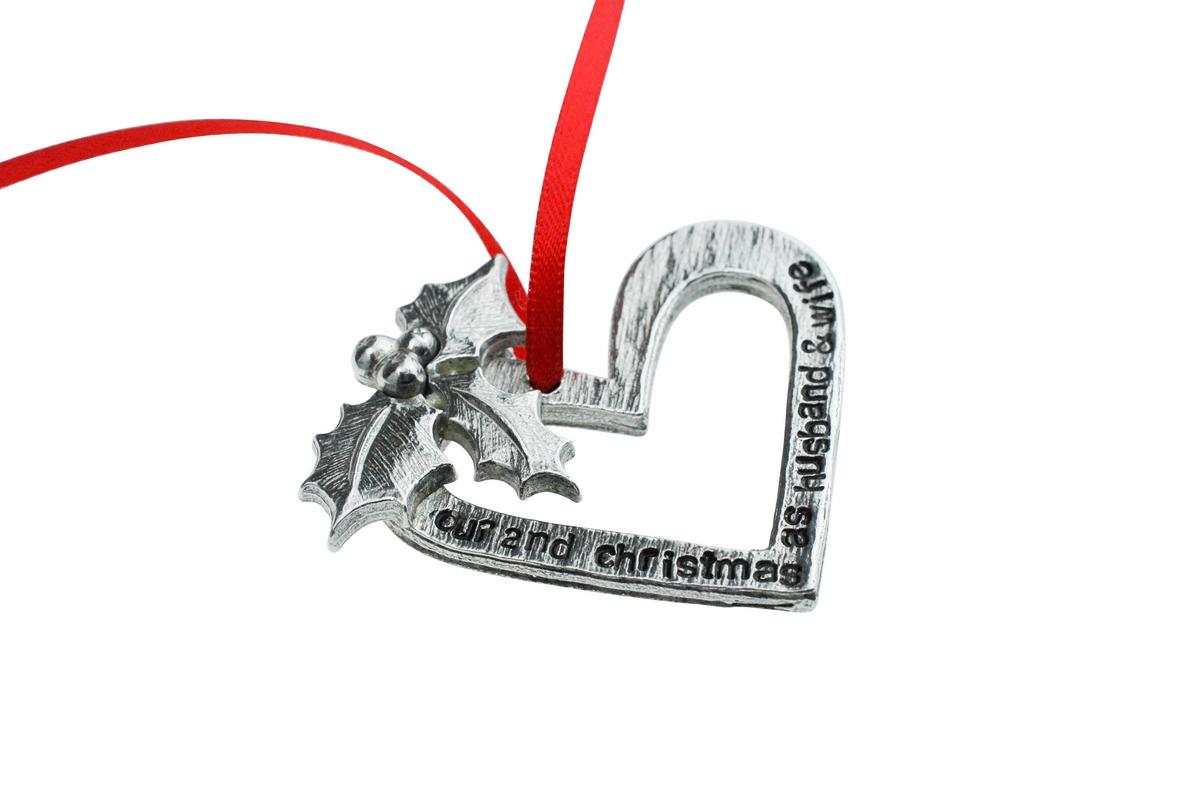 2 Year Anniversary Christmas Tree Ornament - Reads Our 2nd Christmas as Husband & Wife
