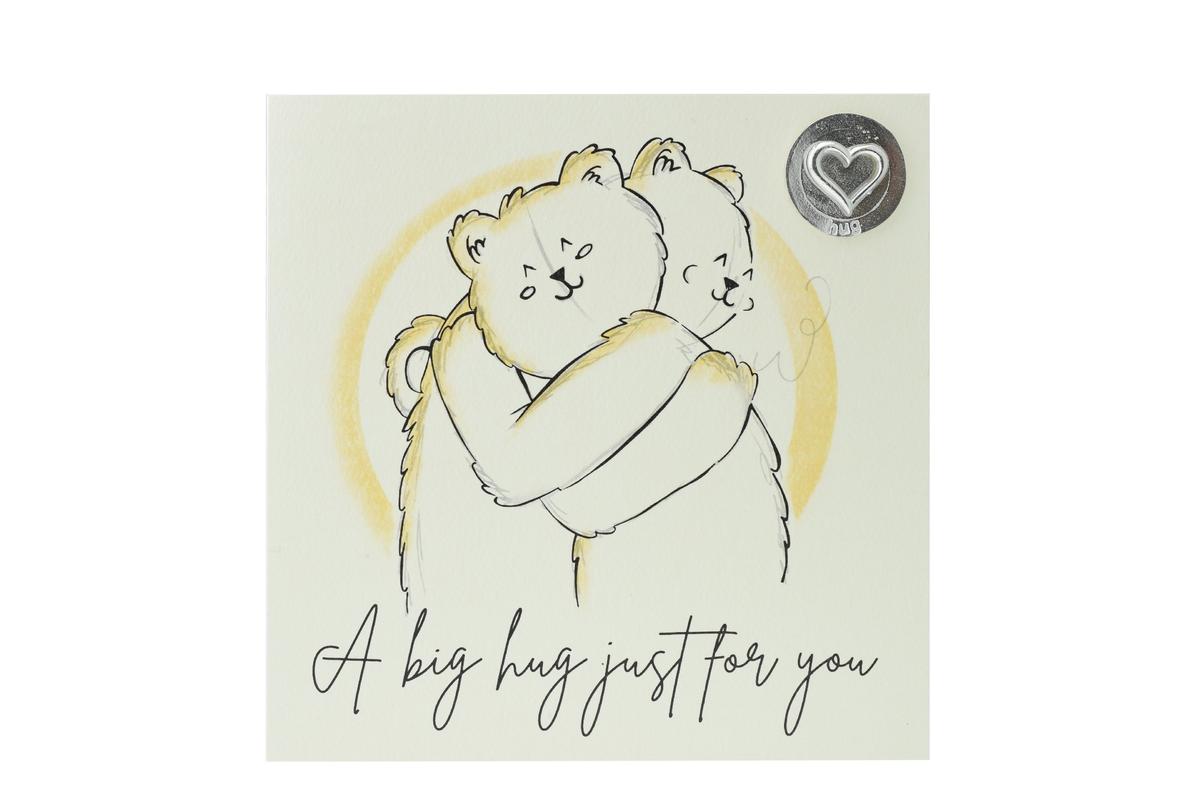 Cute Hugging Card with Hug Token - Perfect for Friends or Family - Socially Distanced Hug