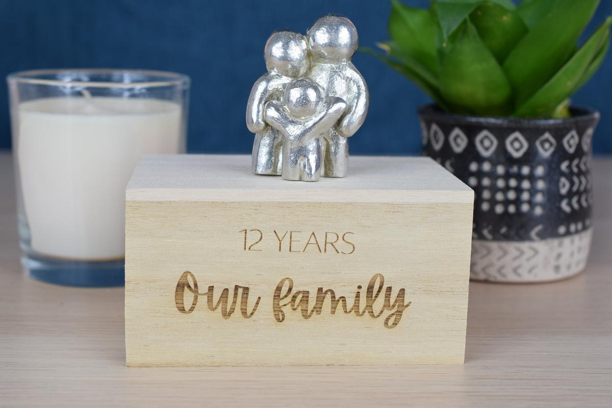 12 Years Our Little Hugging Family | 12th Anniversary Gift - Choose Your Own Family Combination | Part of the We Made a Family Range