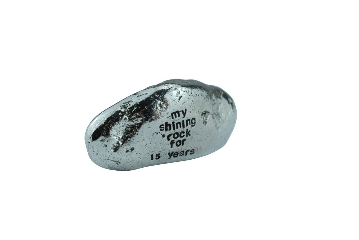 My Shining Rock For 15 Years - Solid Heavy Metal fifteenth Anniversary Gift Idea