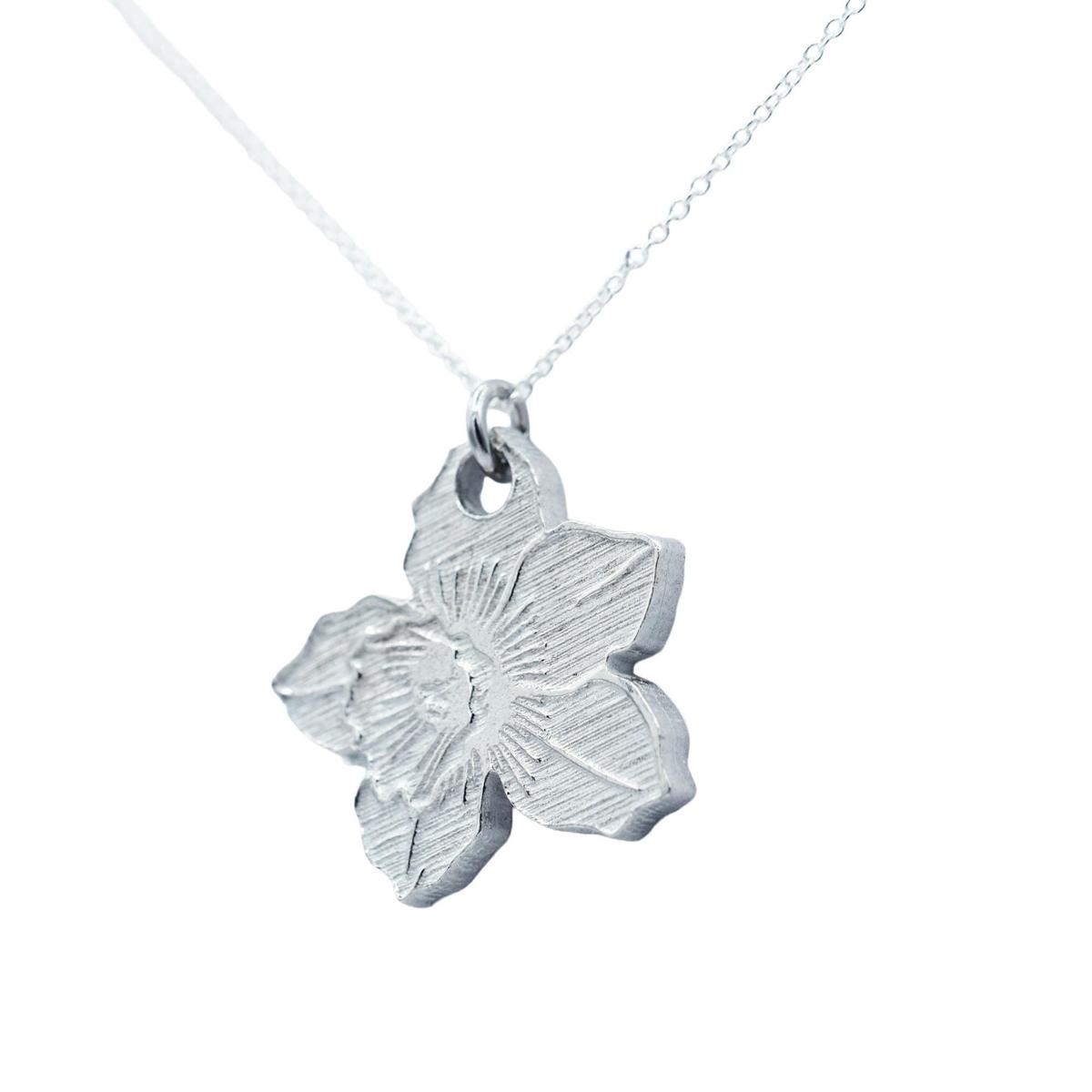 Tin 10th Wedding Anniversary Daffodil Pendant (made from pure tin content)