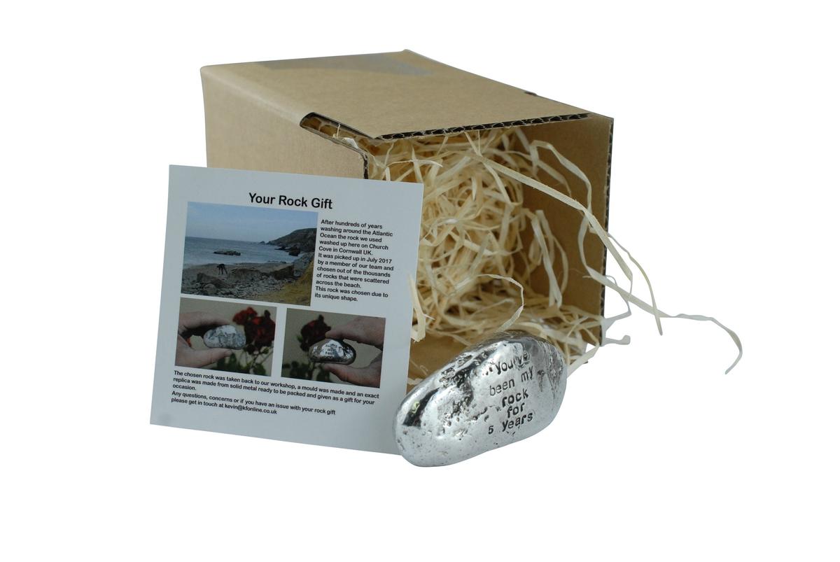 5th Anniversary Gifts For Men Ornament - You've Been My Rock For 5 Years - Solid Metal Heavy Rock