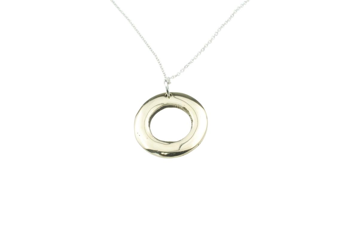 Bronze Hoop Pendant - Stamped 8th for the 8th Anniversary