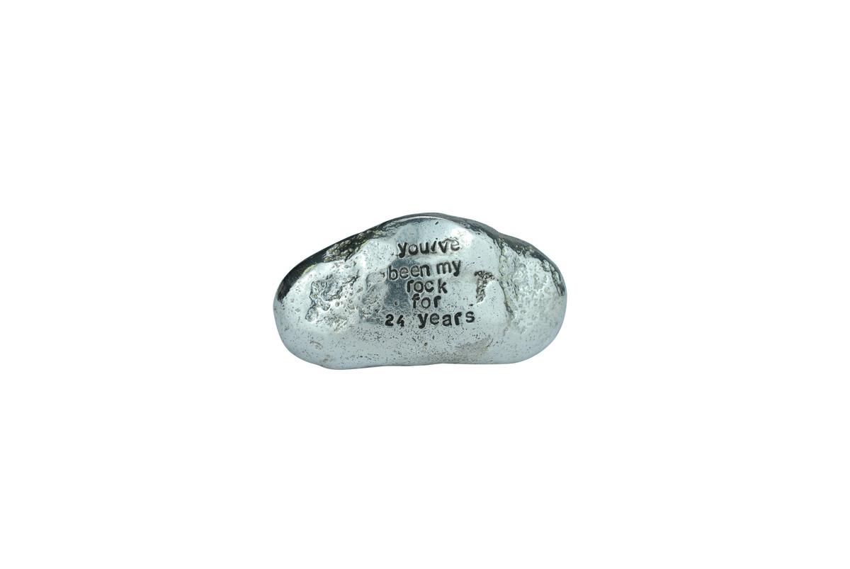 24th Anniversary Gifts For Men Ornament - You've Been My Rock For 24 Years - Solid Metal Heavy Rock
