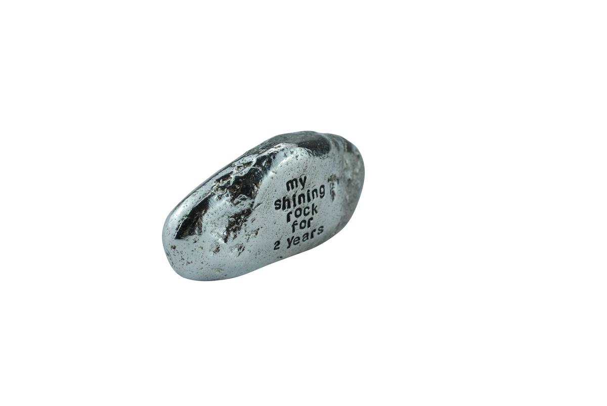 Solid Metal Rock – Third Anniversary Gift, Shining Polished Metal