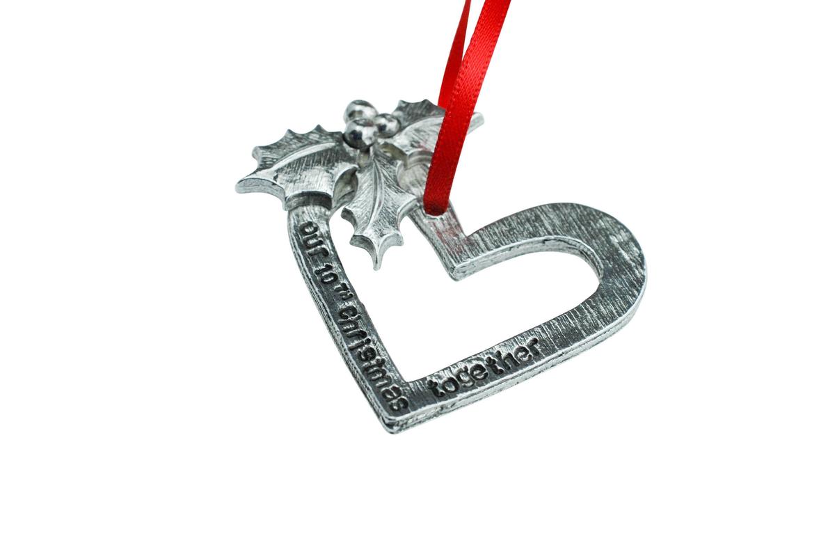 10th Anniversary Christmas Tree Ornament - Reads Our 10th Christmas Together