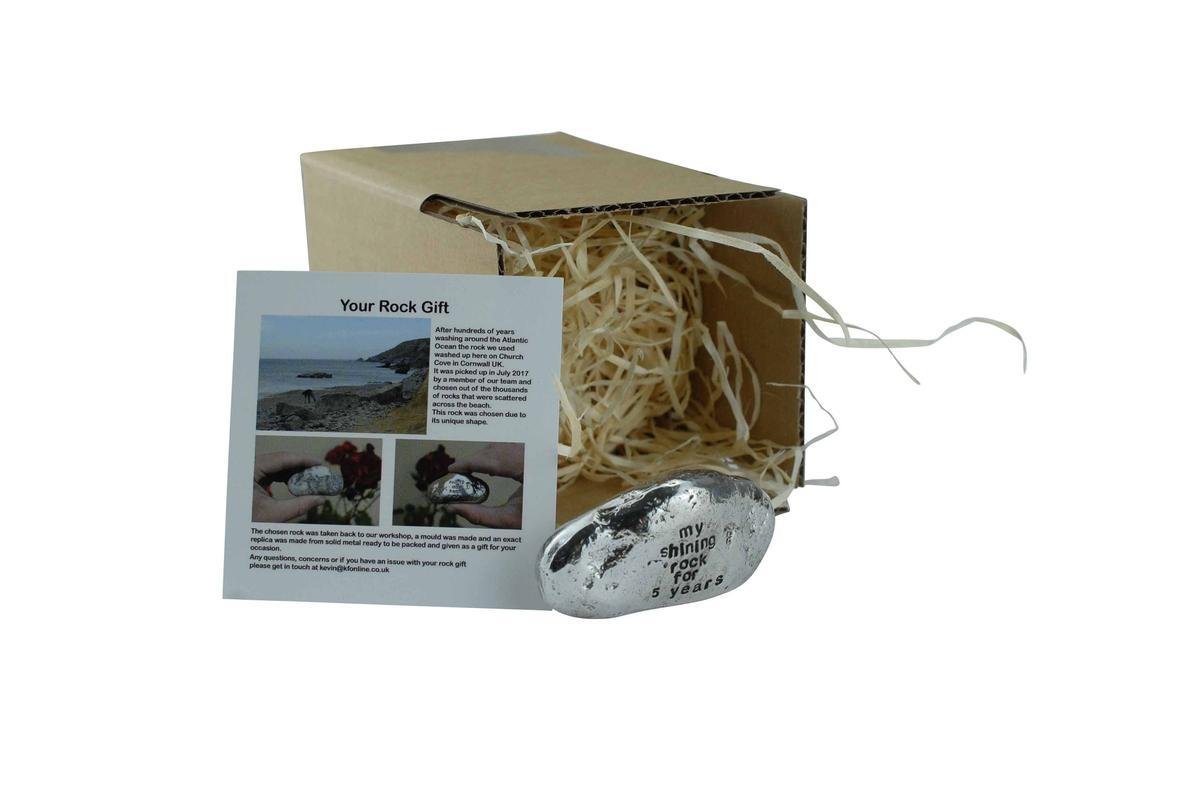 Metal Anniversary Rock – 5 Year Gift, Hand Cast & Polished