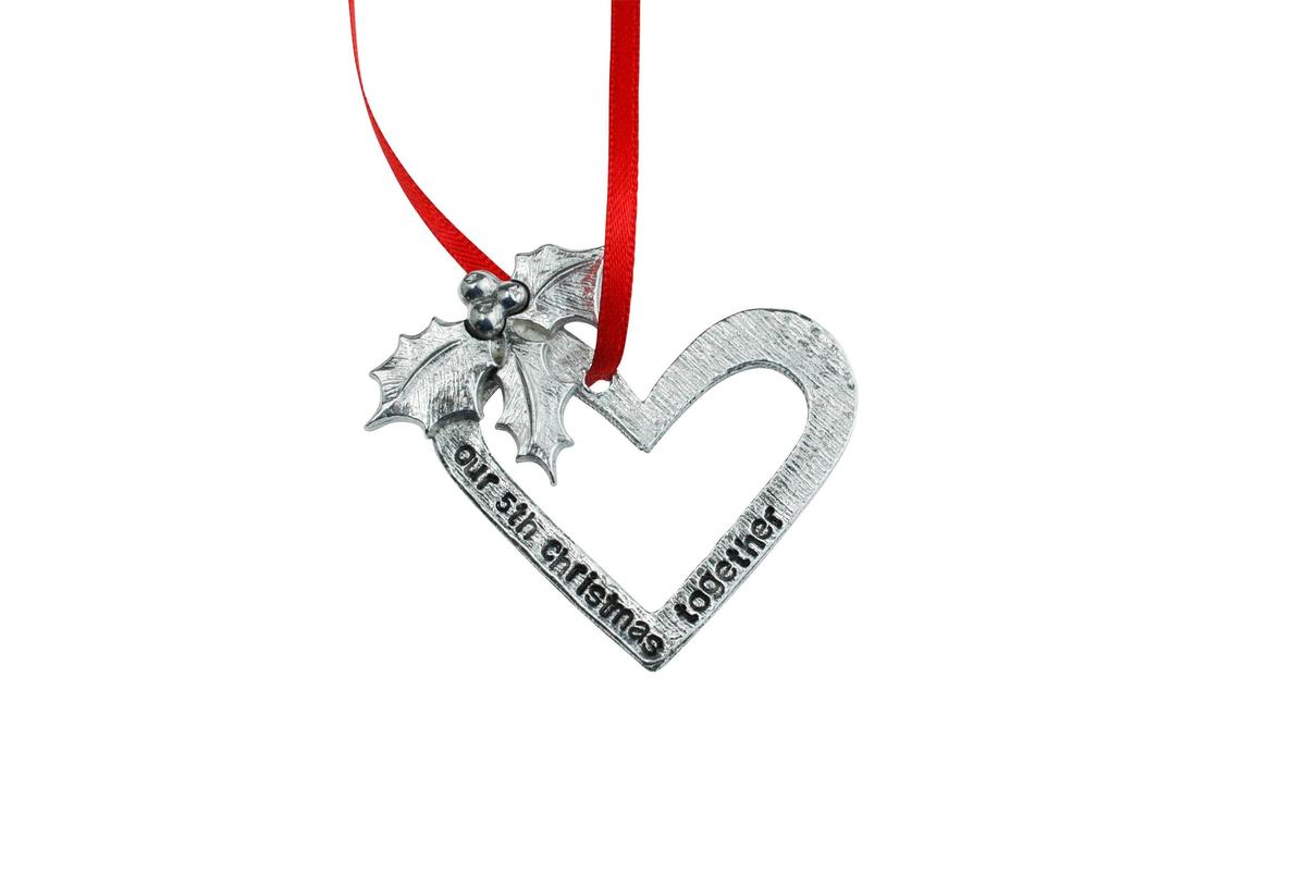 5th Anniversary Christmas Tree Ornament - Reads Our 5th Christmas Together