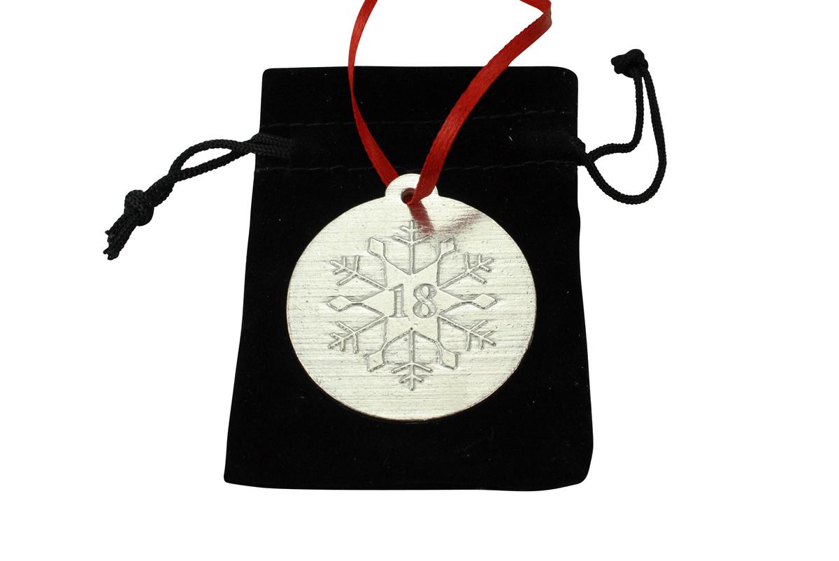 18th Christmas Snowflake Metal Decoration - 18th Anniversary Idea