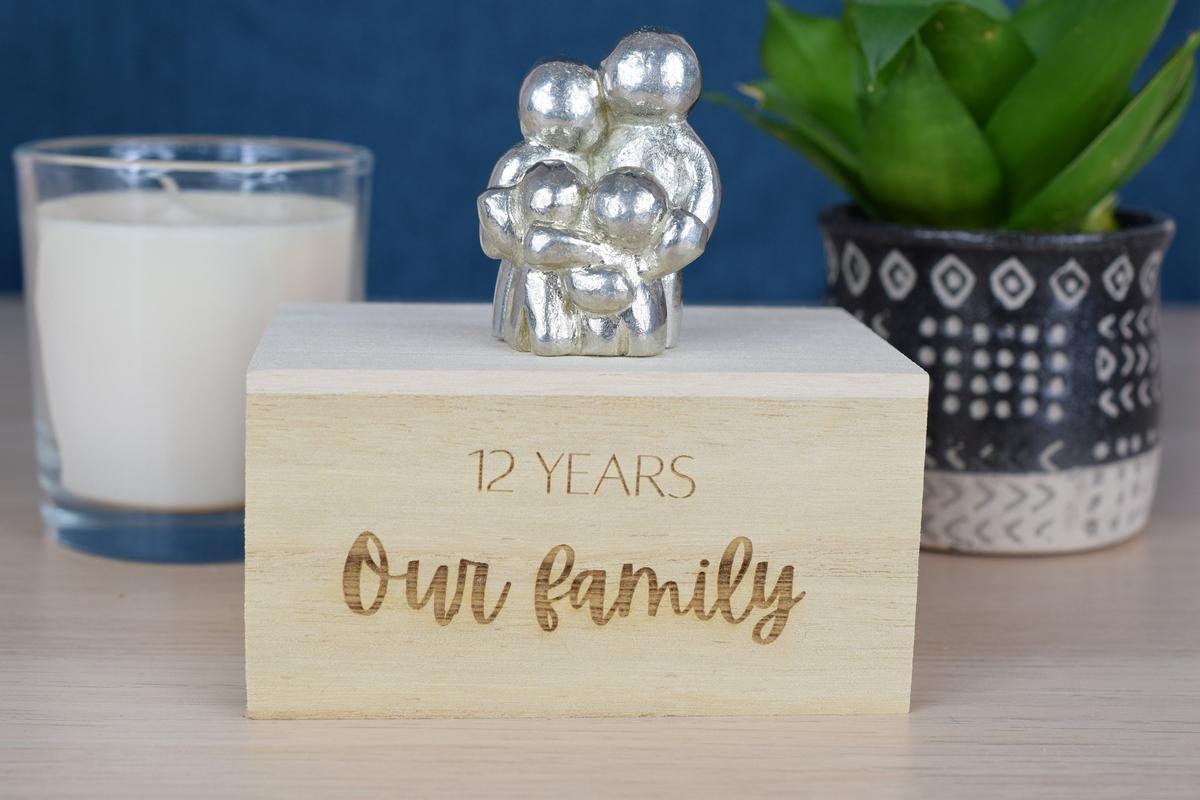 12 Years Our Little Hugging Family | 12th Anniversary Gift - Choose Your Own Family Combination | Part of the We Made a Family Range