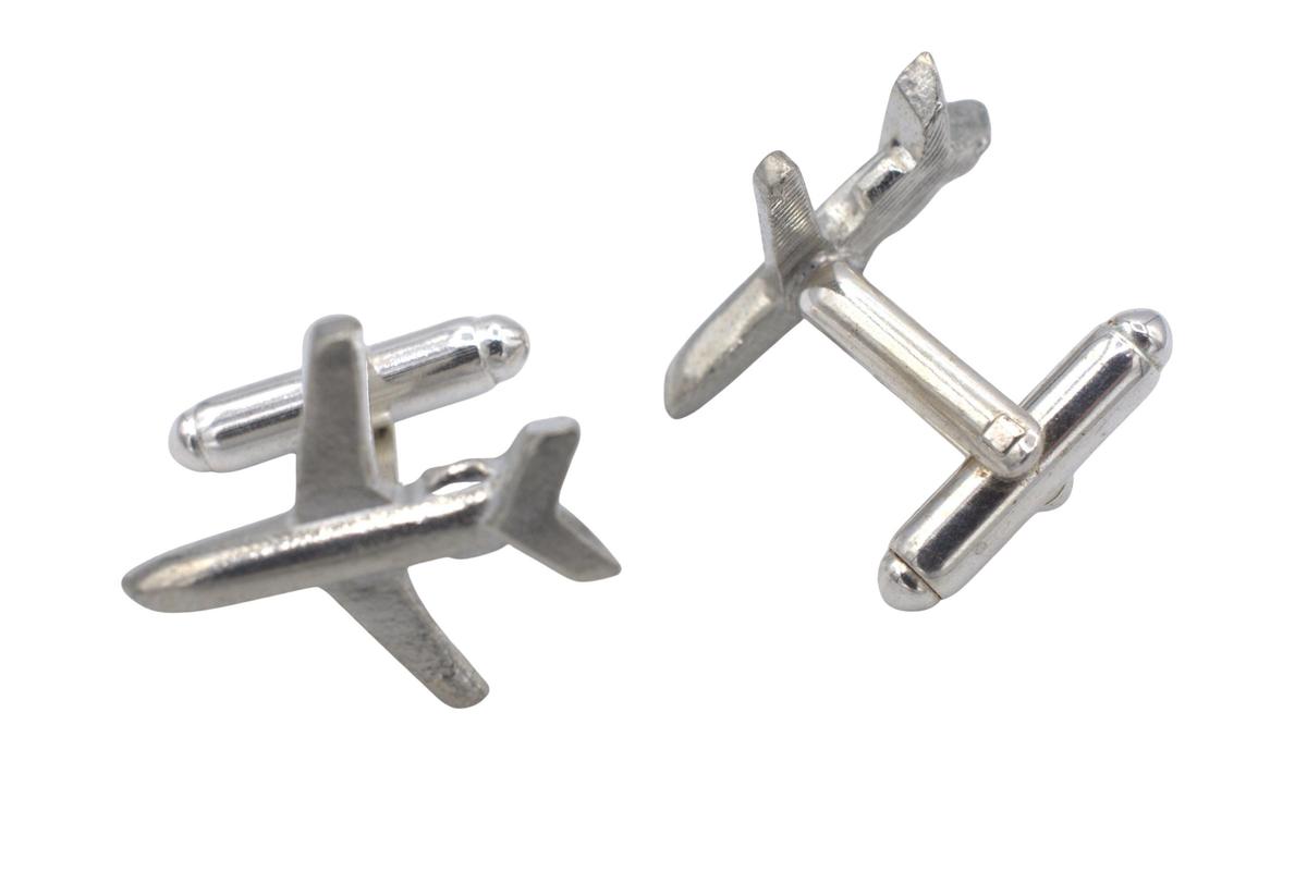Tin Airplane Cufflinks – 10th Wedding Anniversary Gift | Handmade in Cornwall