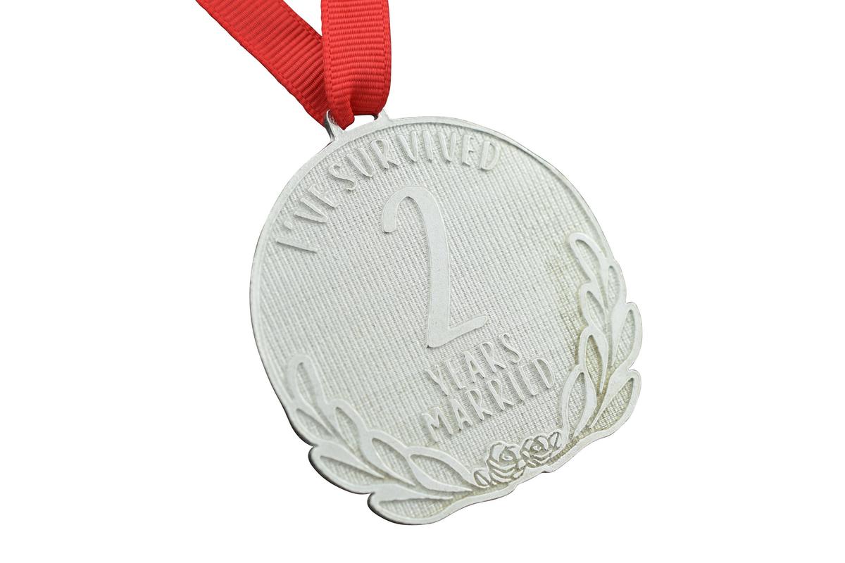 I've Survived 2 Years Married | Anniversary Medal with Sarcastic Phrase