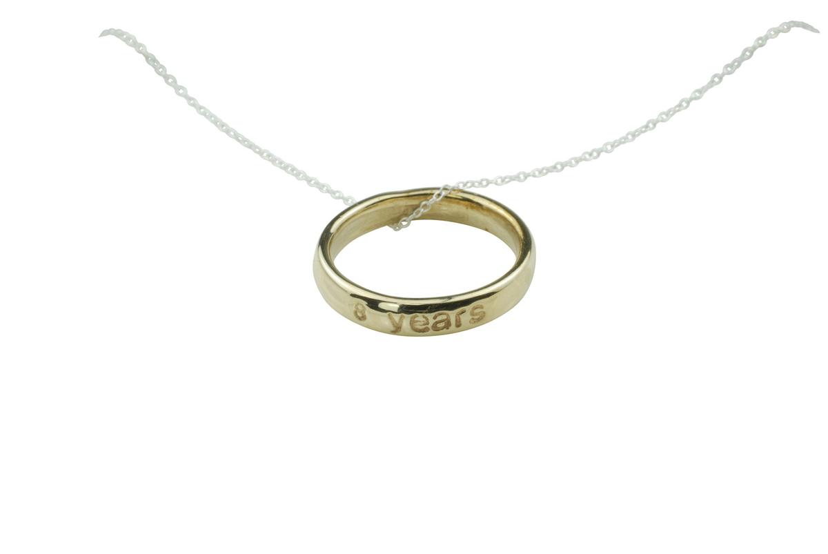 Bronze 8 Year Ring Pendant - 8th Anniversary