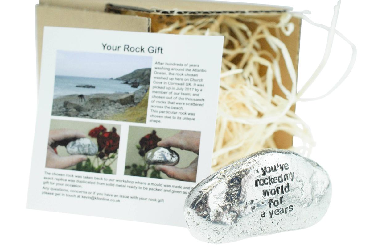 8 Year Anniversary Metal Rock, Heavy Solid Gift