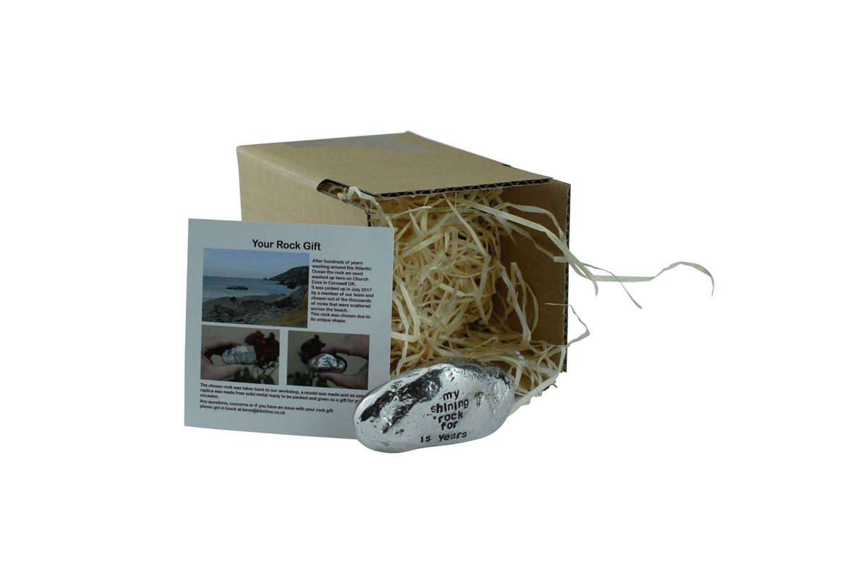 My Shining Rock For 15 Years - Solid Heavy Metal fifteenth Anniversary Gift Idea