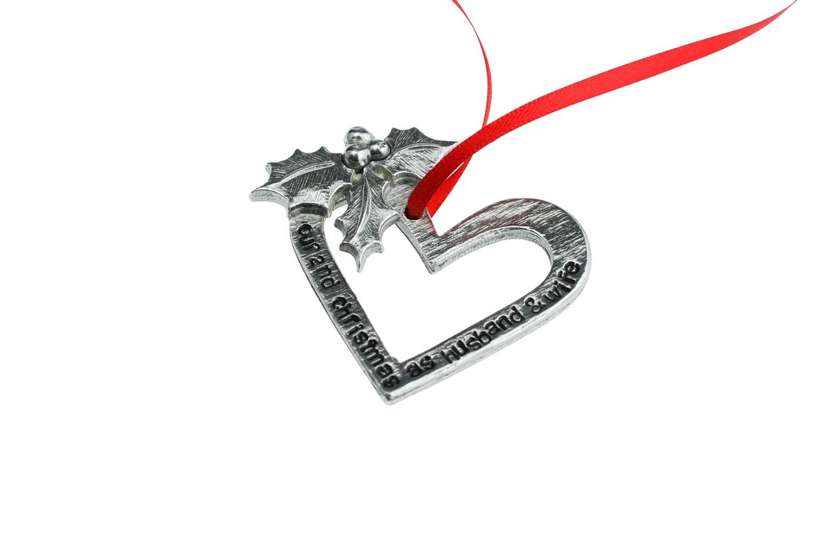 2 Year Anniversary Christmas Tree Ornament - Reads Our 2nd Christmas as Husband & Wife