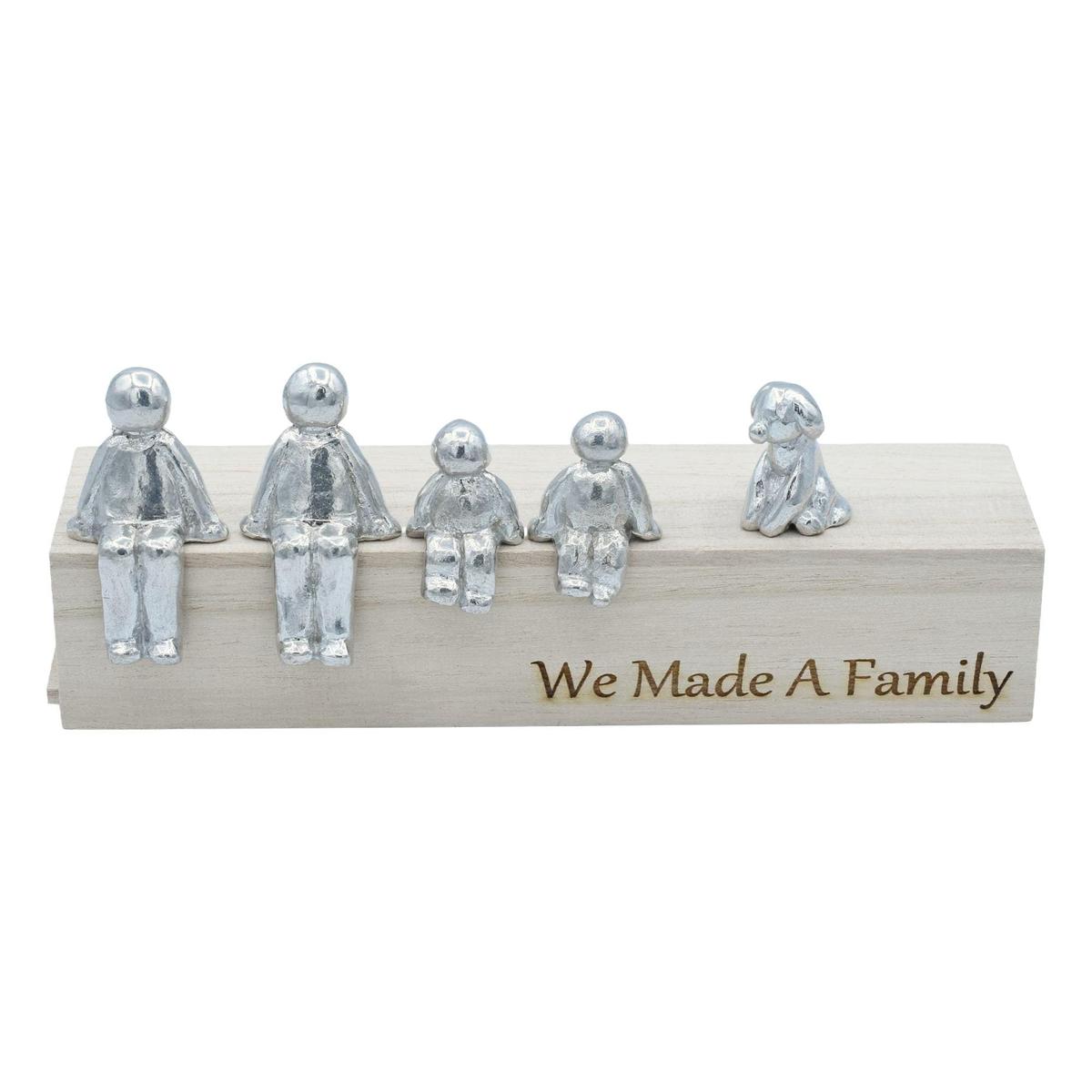 We Made a Family Sculpture Figurines - Birthday, Anniversary, New Baby, Wedding | Wooden Box Size & Grain Will Vary