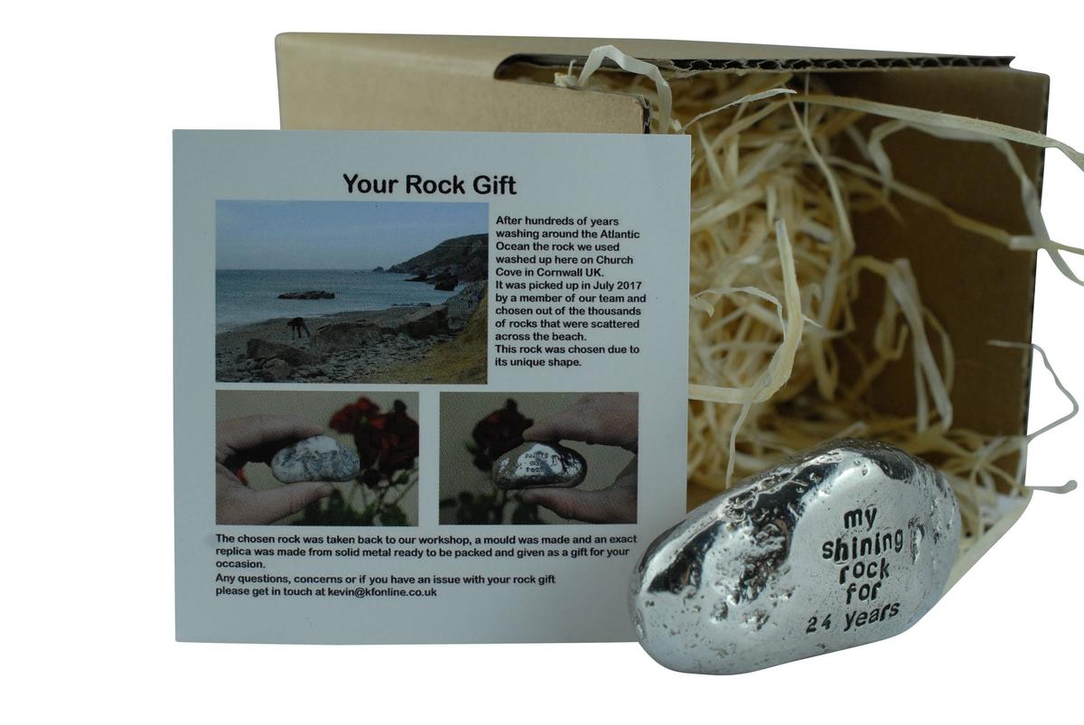Solid Metal Rock – 24th Anniversary Gift, My Shining Rock