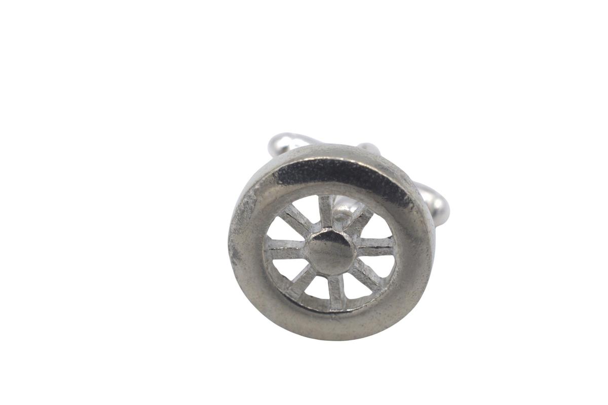 Wheel Tin Cufflinks - 10th Wedding Anniversary Mens gift