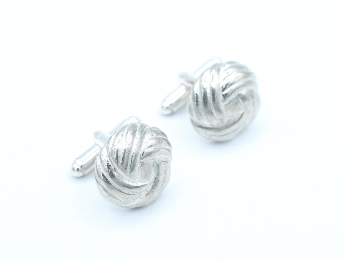 Celtic Knot Effect Tin Cufflinks - 10th Wedding Anniversary Mens gift