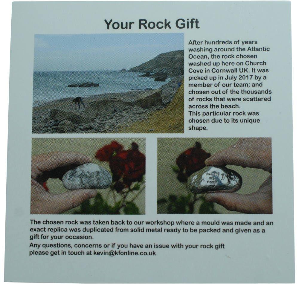 16th Anniversary You Are My Rock Gift Idea - Solid Metal Heavy Polished Rock Gift for 16 Year Anniversary