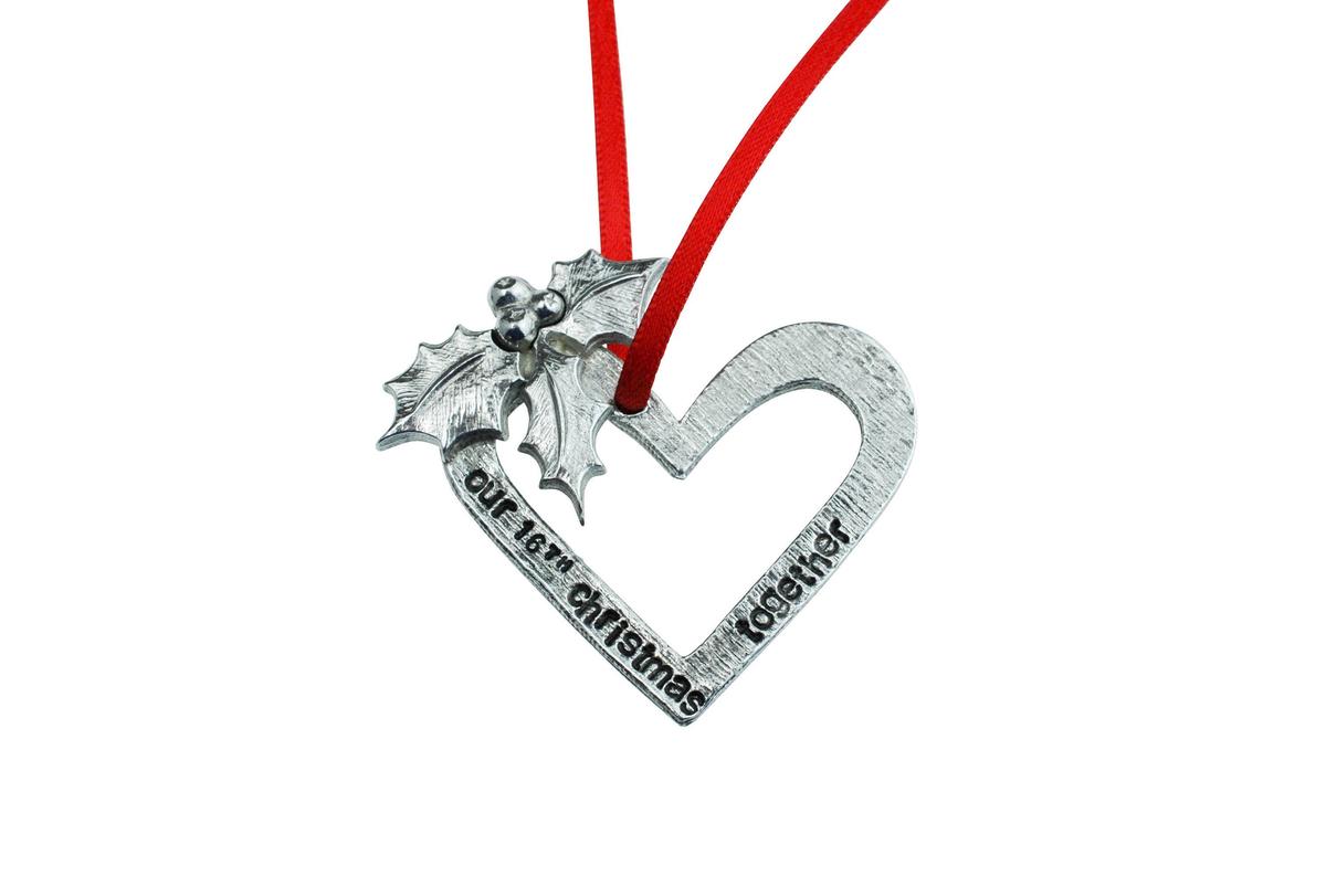 16th Anniversary Christmas Tree Ornament - Reads Our 16th Christmas Together
