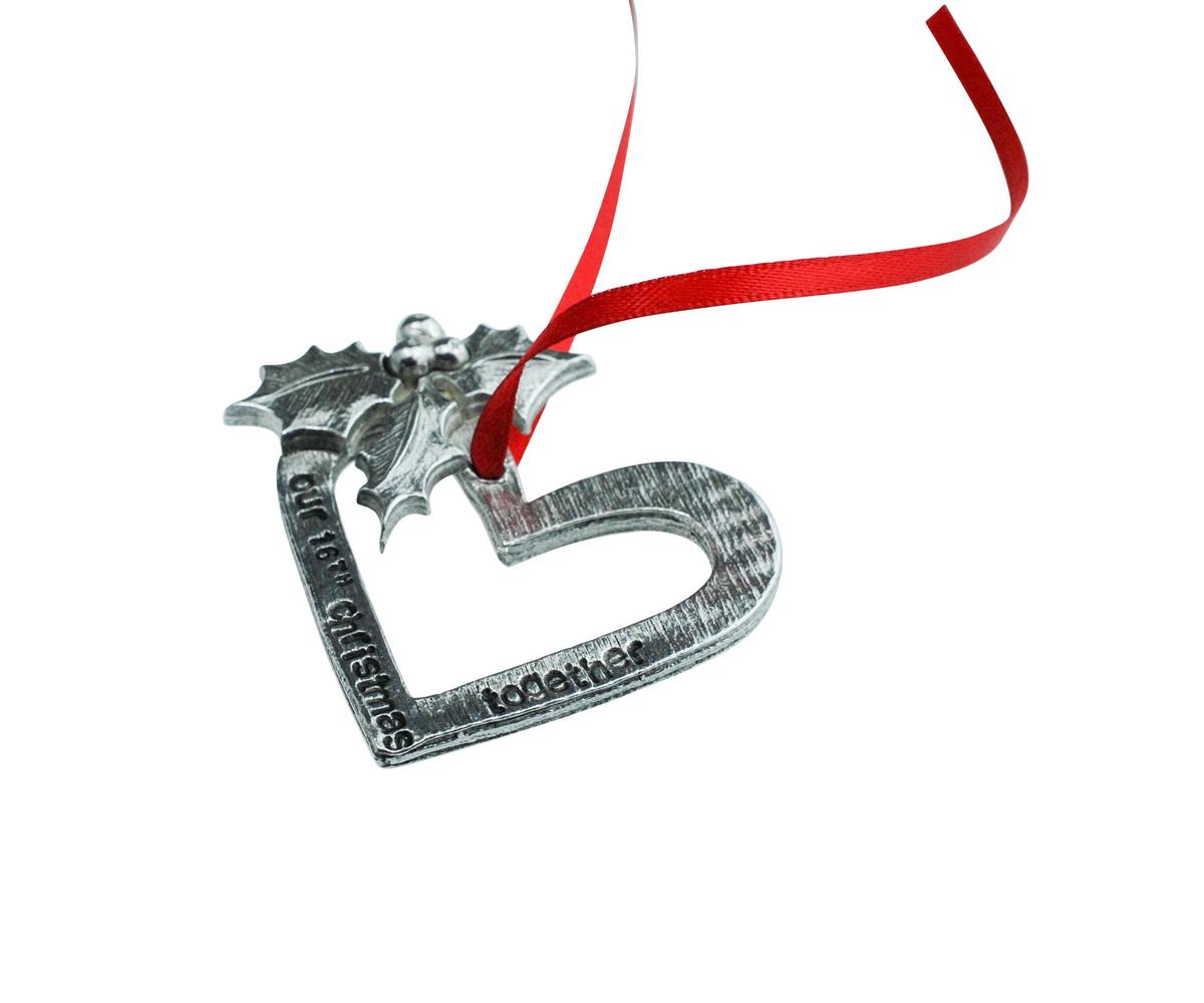 16th Anniversary Christmas Tree Ornament - Reads Our 16th Christmas Together