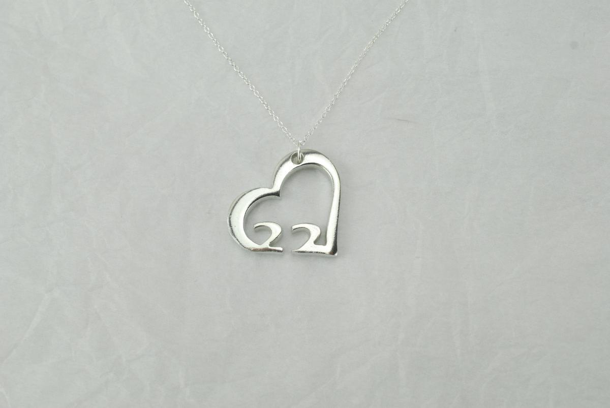 22 Year Anniversary Heart Pendant/Necklace - Gift