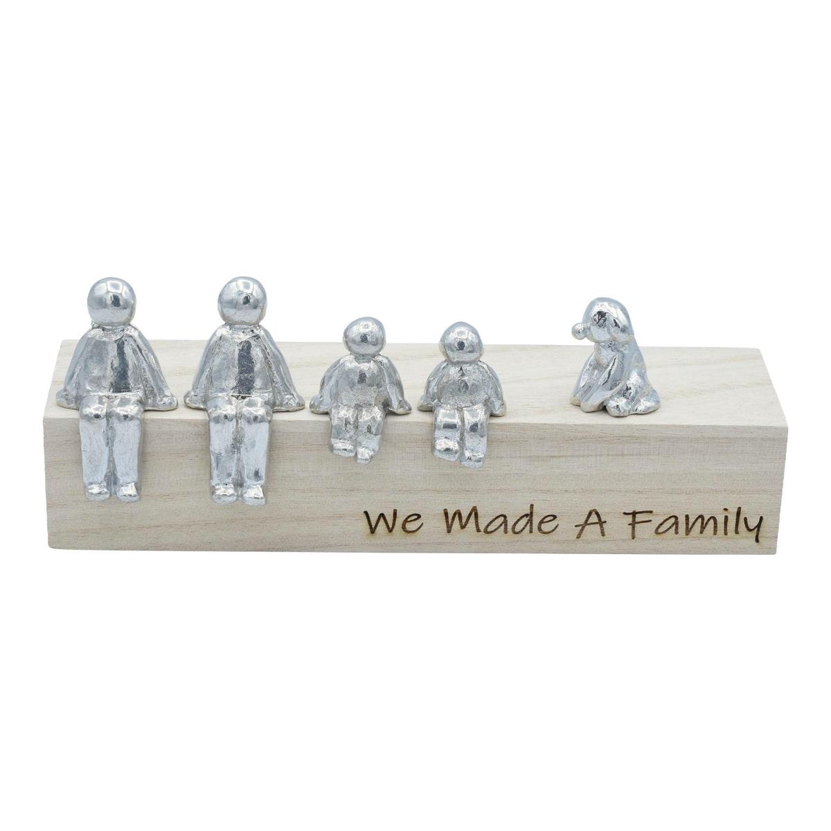 We Made a Family Sculpture Figurines - Birthday, Anniversary, New Baby, Wedding | Wooden Box Size & Grain Will Vary