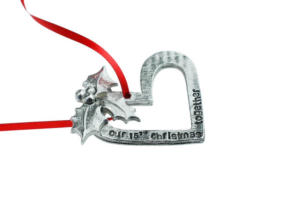 15th Anniversary Christmas Tree Ornament - Reads Our 15th Christmas Together