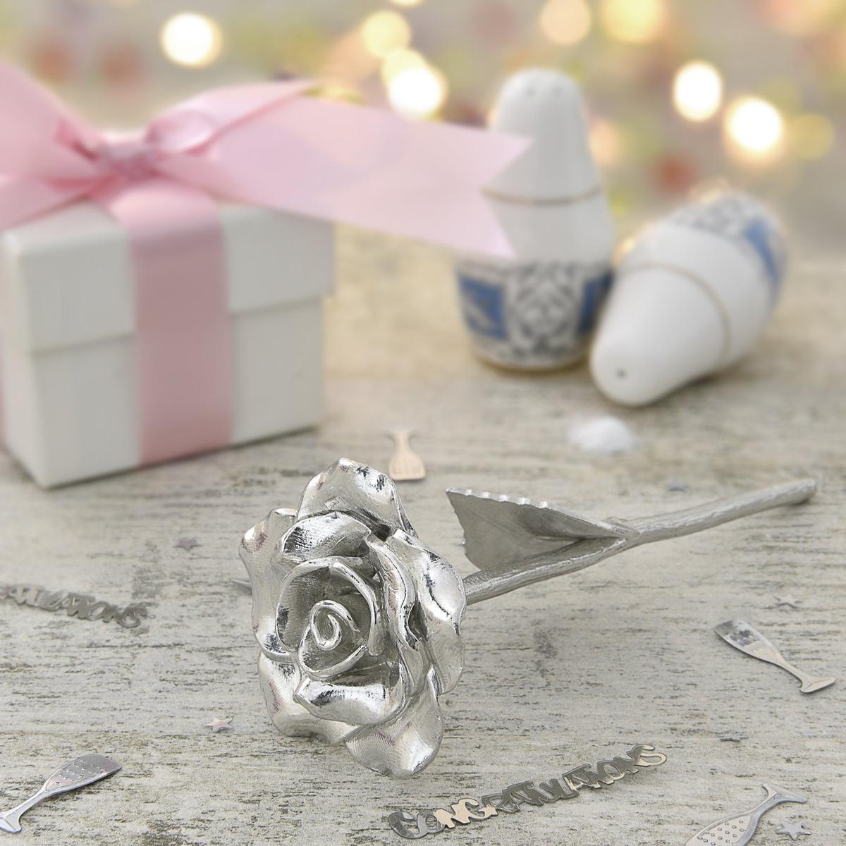 8th Anniversary Cast Metal Rose - Everlasting Love Gift