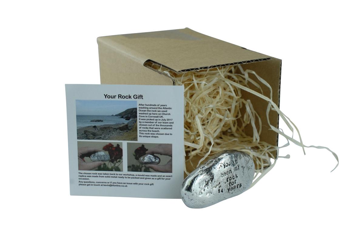 14th Anniversary Gifts For Men Ornament - You've Been My Rock For 14 Years - Solid Metal Heavy Rock