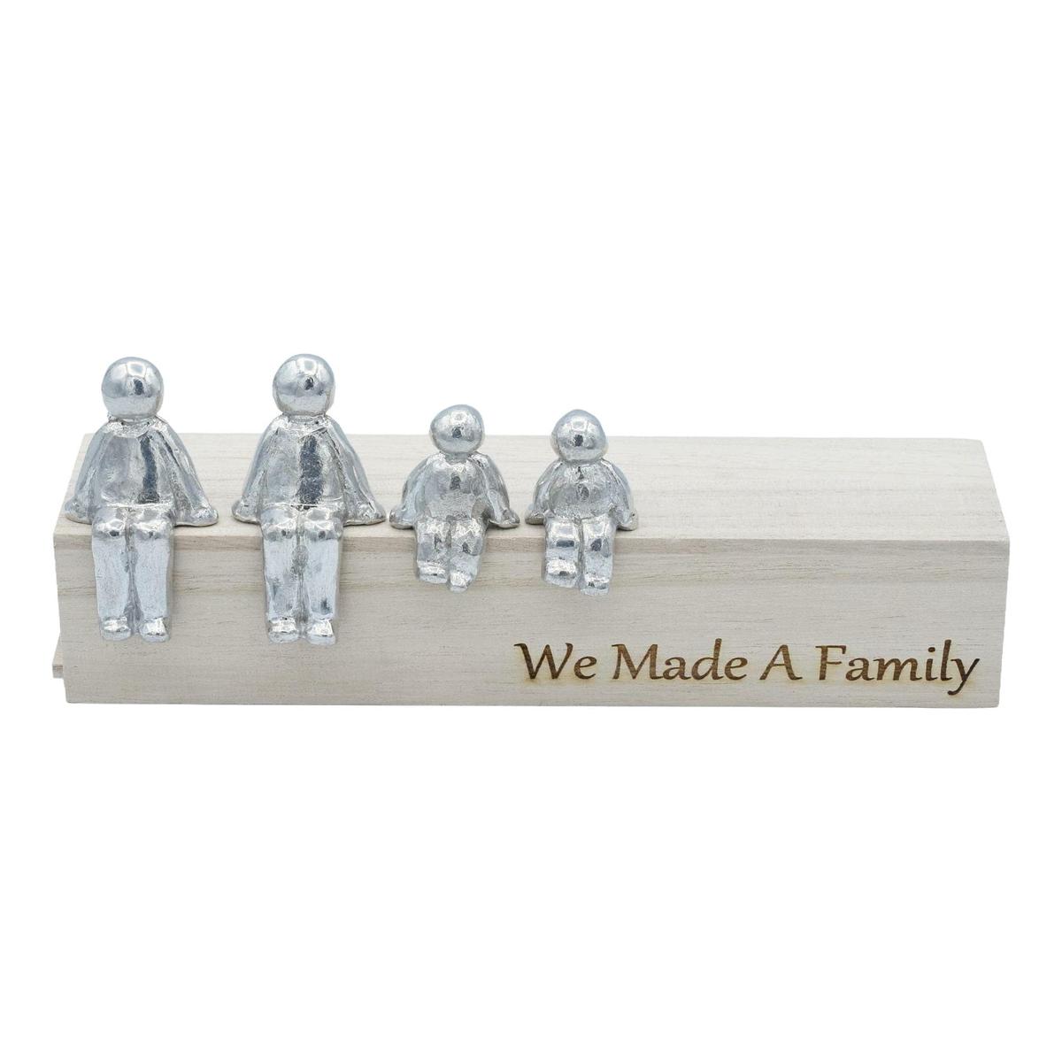 We Made a Family Sculpture Figurines - Birthday, Anniversary, New Baby, Wedding | Wooden Box Size & Grain Will Vary