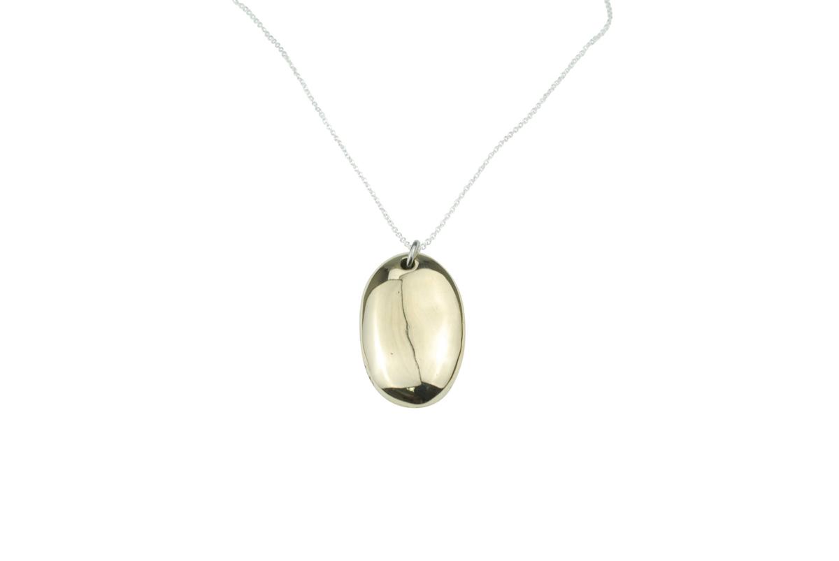 8th Anniversary Bronze Pendant – Solid Bronze Pebble Necklace on Sterling Silver Chain, Traditional Gift for Wife