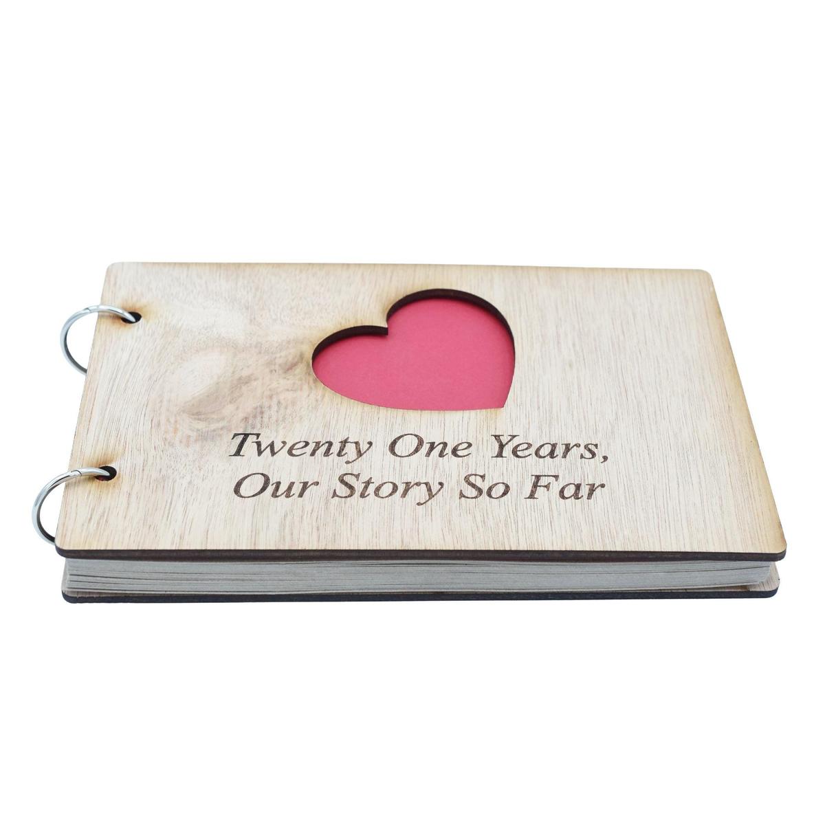 21 Years Our Story So Far - Scrapbook, Photo album or Notebook Idea For 21st Anniversary