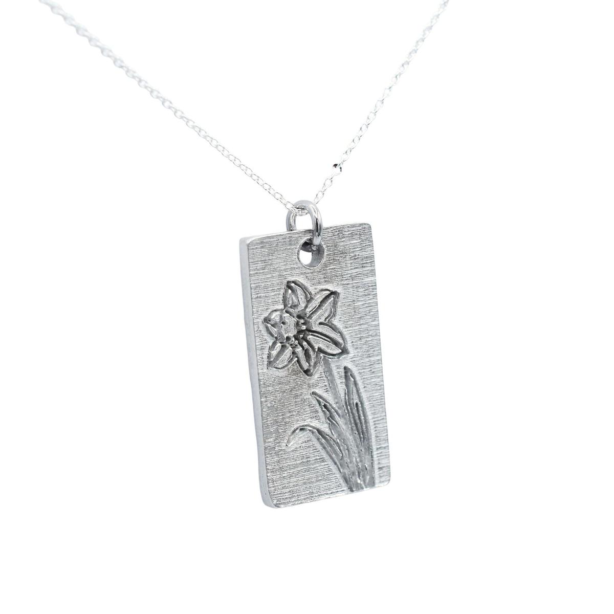 Tin 10th Wedding Anniversary Daffodil Pendant (made from pure tin content)