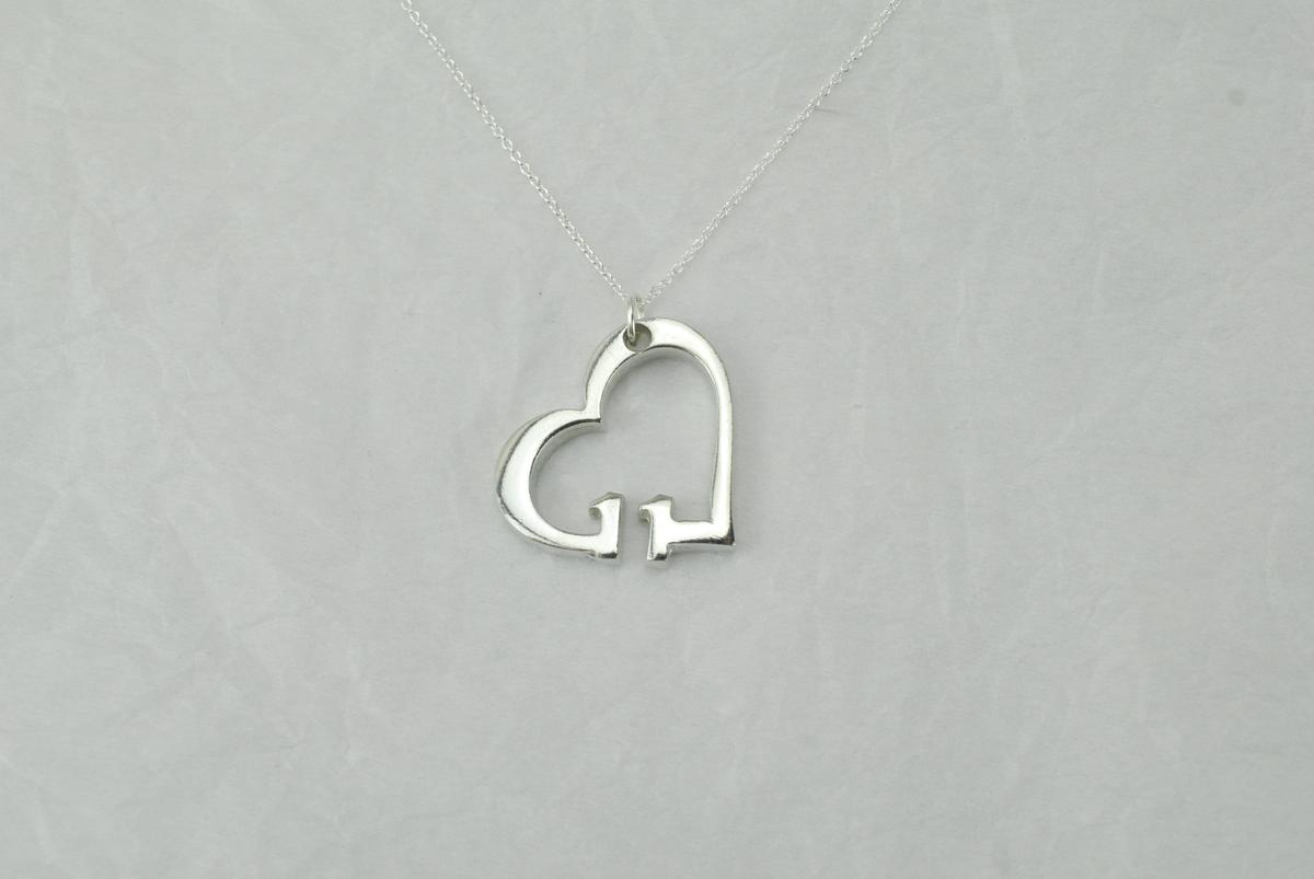 11th Anniversary Gift for Wife | Steel Heart Pendant on Sterling Silver Chain | 11 Year Wedding Anniversary Necklace, Handmade UK
