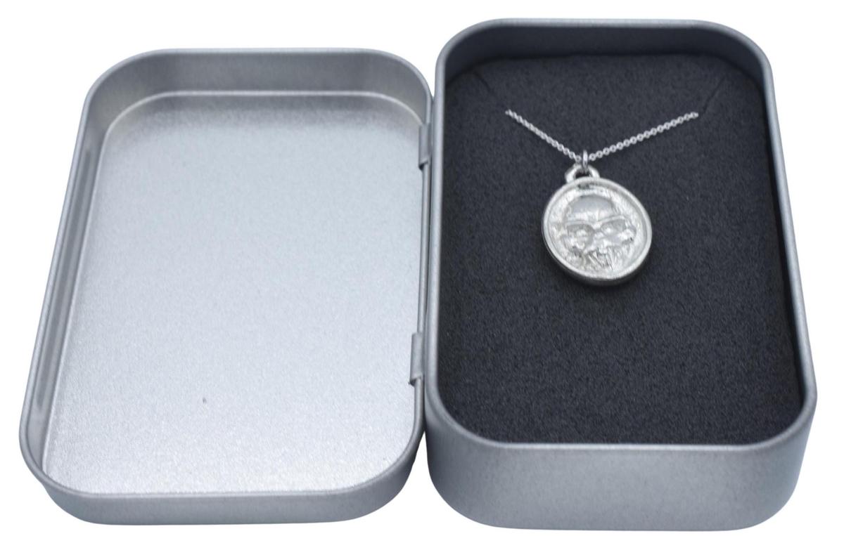 Tin Skull Design Pendant/Necklace - 10th Wedding Anniversary. Birthday.