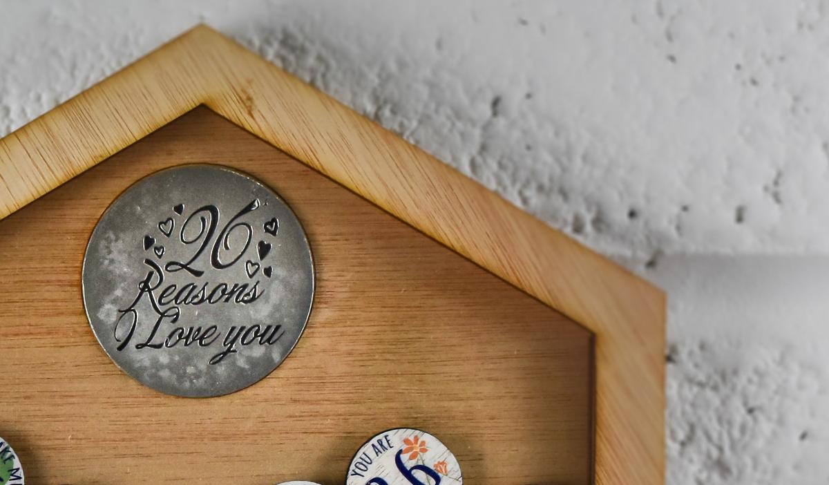 26th Anniversary 26 Reasons I Love You Wooden Wall Frame - Full Colour Love Tokens