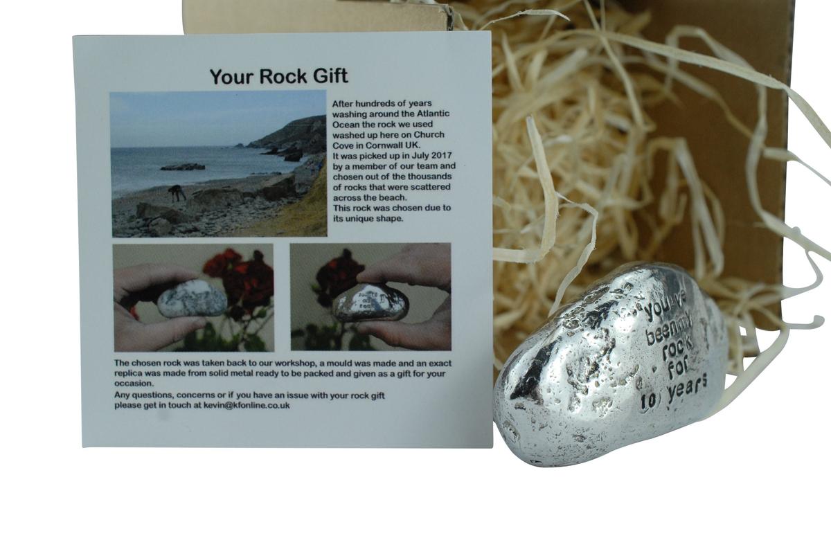 10th Anniversary Gifts For Men Ornament - You've Been My Rock For 10 Years - Solid Metal Heavy Rock