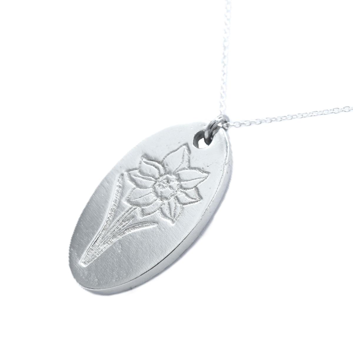 Tin 10th Wedding Anniversary Daffodil Pendant (made from pure tin content)