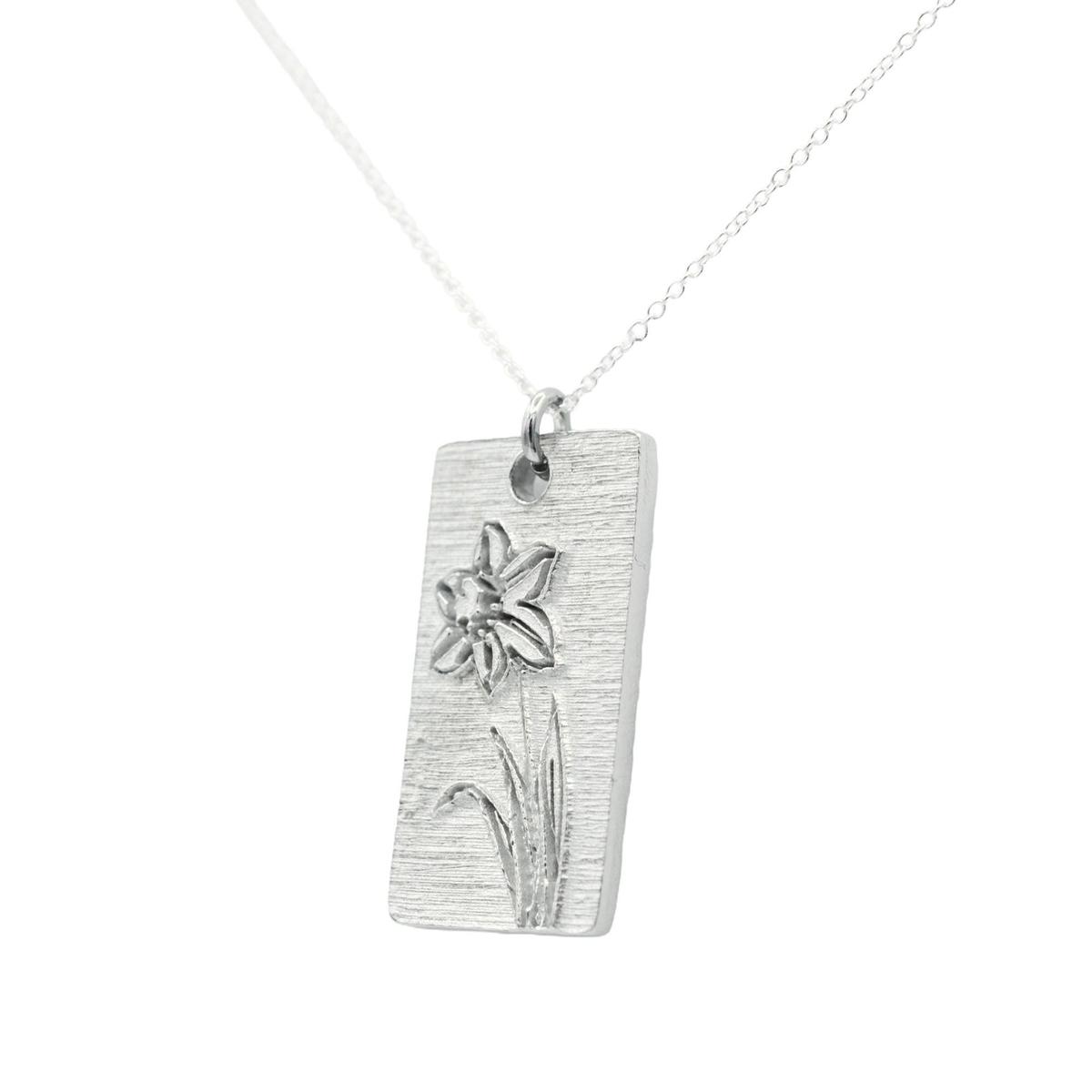 Tin 10th Wedding Anniversary Daffodil Pendant (made from pure tin content)