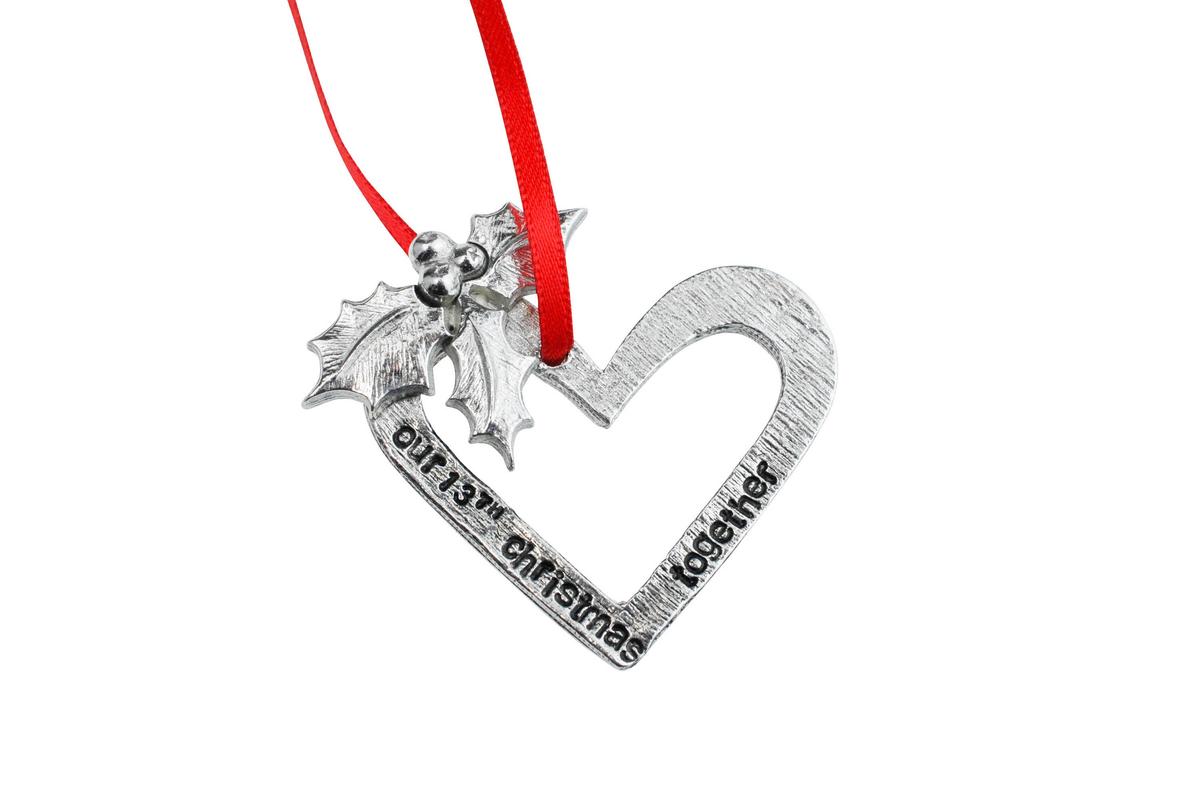 13th Anniversary Christmas Tree Ornament - Reads Our 13th Christmas Together